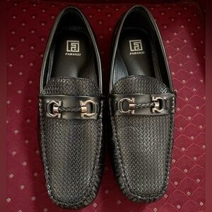 Faranzi Mens Simpson Weave Black Drive Shoes Slip On Loafers Size 10.5